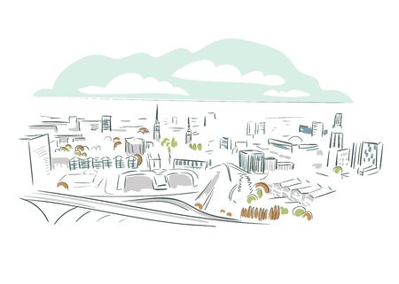 Coventry United Kingdom Europe vector sketch city illustrationのイラスト素材