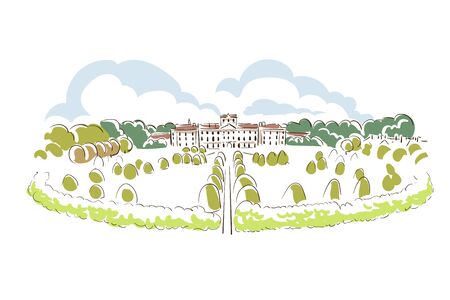 Eisenstadt Austria Europe vector sketch city illustration lineのイラスト素材