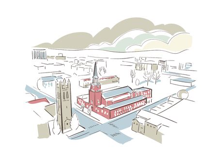 Charleston West Virginia usa America vector sketch city illustrationのイラスト素材