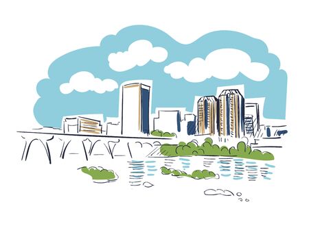 Richmond Virginia usa America vector sketch city illustrationのイラスト素材