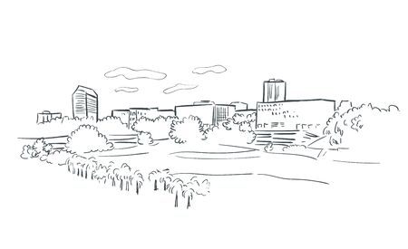 Florida Tallahassee vector sketch line usa landscapeのイラスト素材
