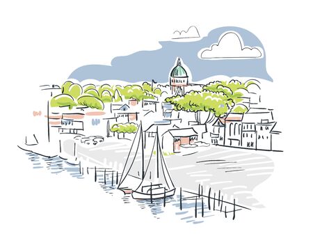 Annapolis Maryland usa America vector sketch city illustrationのイラスト素材