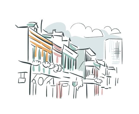 New Orleans Louisiana usa America vector sketch city illustrationのイラスト素材