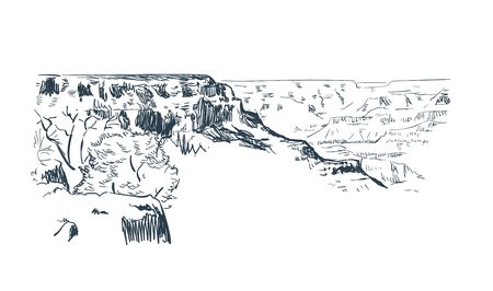 canyon Phoenix Arizona vector sketch line usa landscapeのイラスト素材