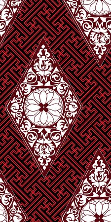 chinese geometry vector seamless pattern orientalのイラスト素材