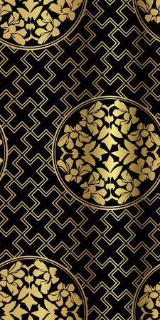 chinese geometry vector seamless pattern orientalのイラスト素材