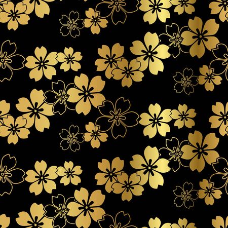 sakura blossom spring oriental japanese chinese vector design seamlessのイラスト素材