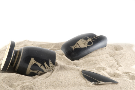 wreckages from a broken Greek vaseの写真素材