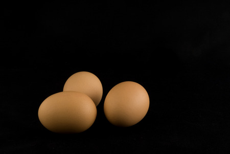 three eggs on black