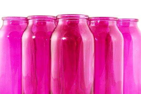 top op pink bottles for decoratingの写真素材