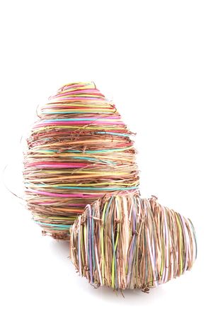a pair of multicolored easter eggs a pair of multicolored easter eggs