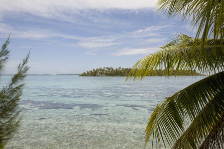 tropical island in the oceanの写真素材