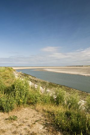 ebb tide at the beachの写真素材