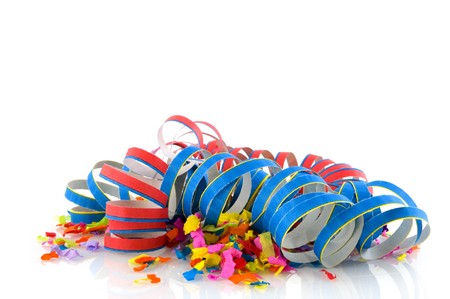colorful confetti for a party or carnivalの写真素材