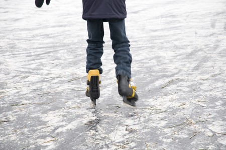 Skating in winterの写真素材