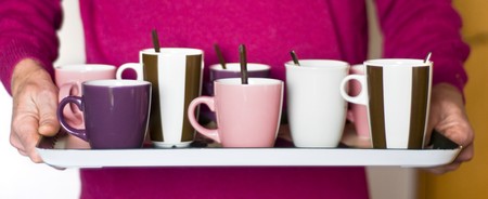 Getting coffee for the colleaguesの写真素材