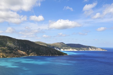 Untamed west coast Greeceの写真素材