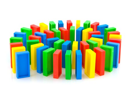 recession, one is falling, rest is followingの写真素材