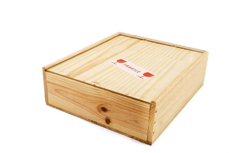 wooden crate with fragile contentの写真素材