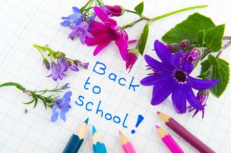 Back to school with flowersの写真素材