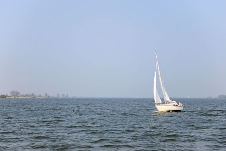 Sailing at open waterの写真素材
