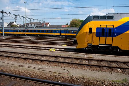 Trains at the railway remise