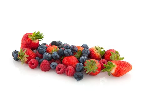 Forest fruit like blueberries strawberries and raspberries