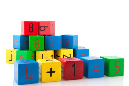 calculate with colorful blocks for back to school