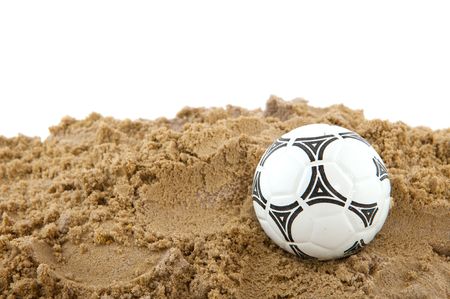 ball in the sand at the beachの写真素材