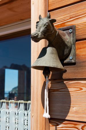 bell at the wall made from a cowの写真素材