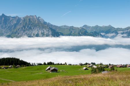 In the mountains from Switzerland above the cloudsの写真素材