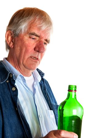 Problem with drinking alcohol by elderly manの写真素材