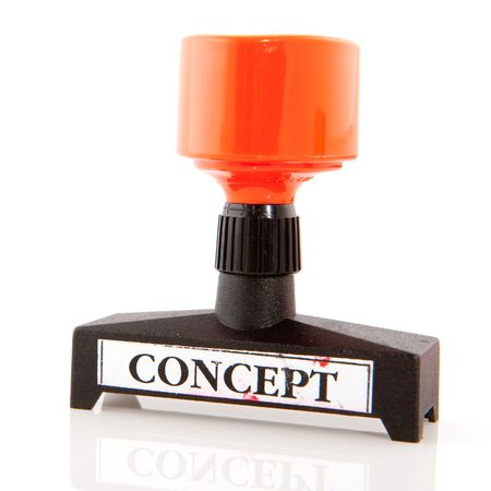 concept stamp in black and orange isolated over white
