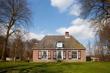 Exterior of a traditonal farmhouse in Holland の写真素材