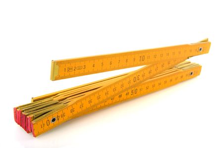 Measuring yellow work tool for the carpenter