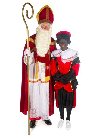 Sinterklaas and Black Piet in the studioの写真素材