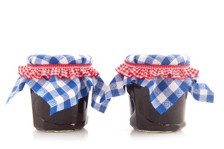 Homemade jam from blueberries and other forest fruitの写真素材