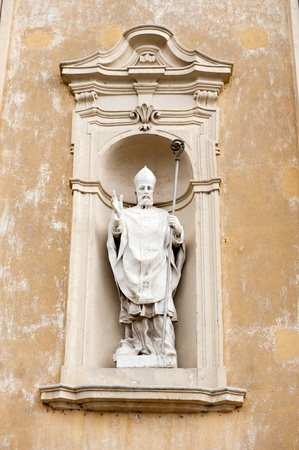 Statue of an Italian bishop in the old churchの写真素材