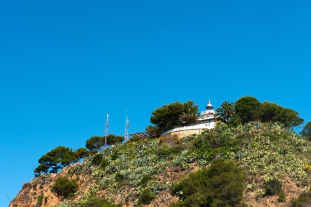 Viewpoint at the top of the mountain in Spanish Tossa de Marの写真素材
