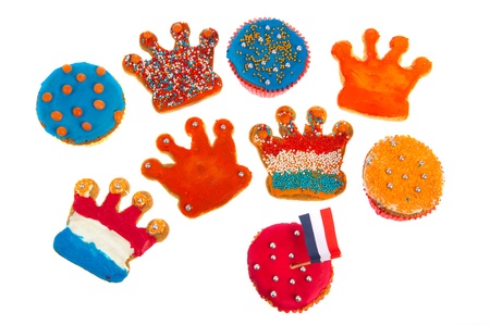 Dutch cookies in the colors of the flagの写真素材