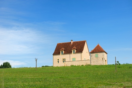 French house with tower on the hillのeditorial素材
