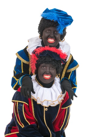Dutch character as black pete for typical Sinterklaas holidays in portraitの写真素材