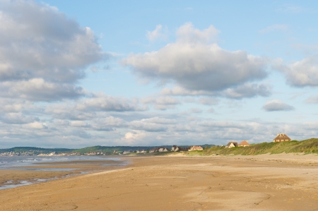 Empty beach in Normandy Franceの写真素材