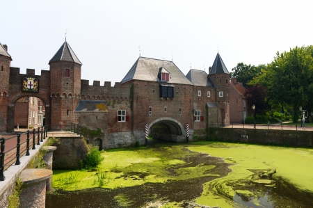 Fortress the Koppelpoort in town Amersfoort at Hollandのeditorial素材