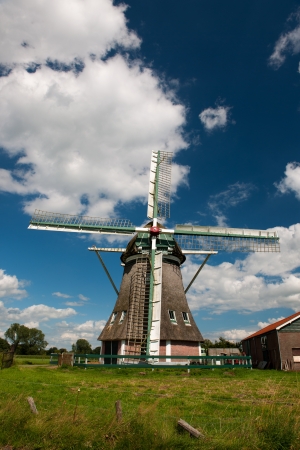 Dutch windmill in village Wenum in Gelderlandの写真素材