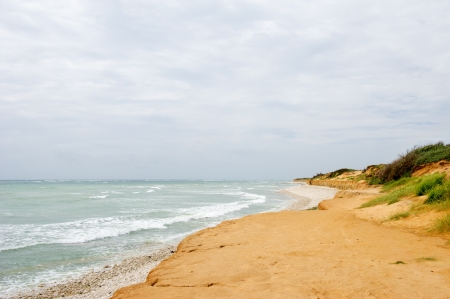 Landscape from beach at coast island Oleron の写真素材