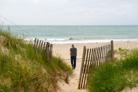 man at the beach at island Oleron 
