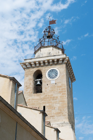 Saint Vincent church in French village Nyons in the Dromeの写真素材