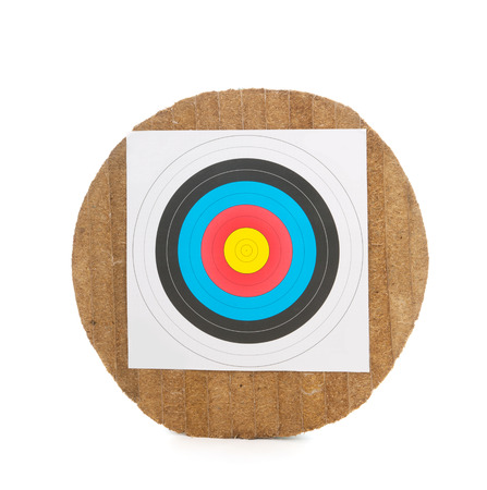archery target isolated over white backgroundの写真素材