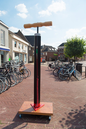 Big pump outdoor for bikesの写真素材